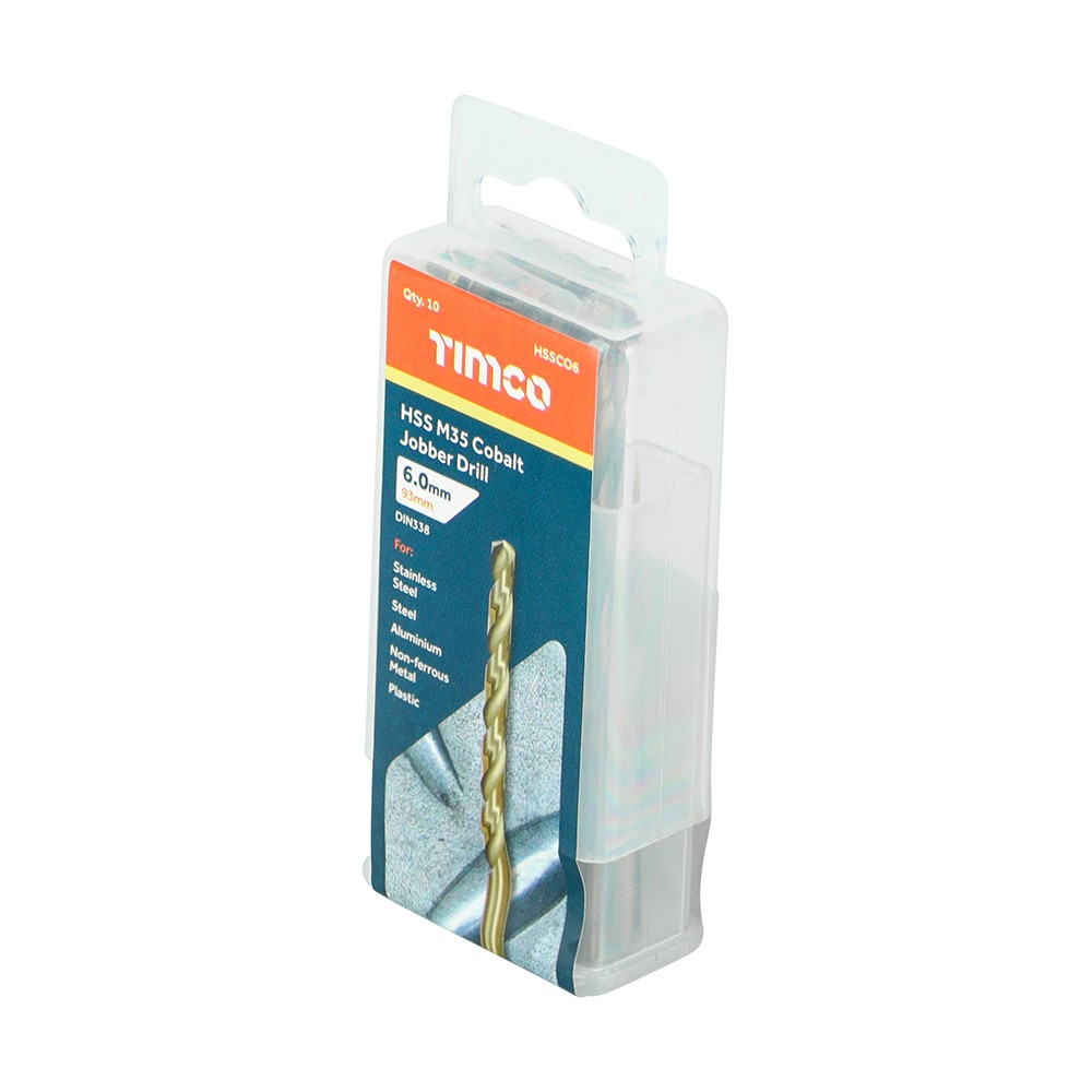 TIMCO Ground Jobber Drills - Cobalt M35 6.0mm (10 Tube)