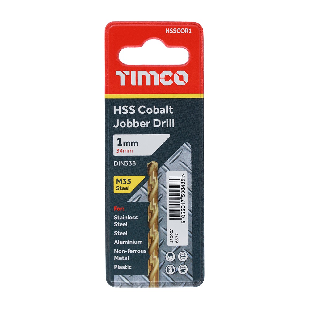 TIMCO Ground Jobber Drills - Cobalt M35 1.0mm