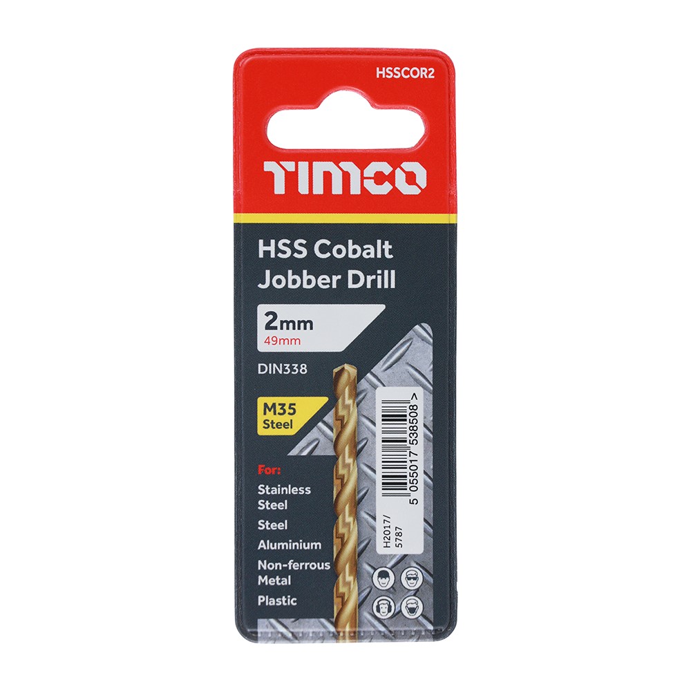 TIMCO Ground Jobber Drills - Cobalt M35 2.0mm