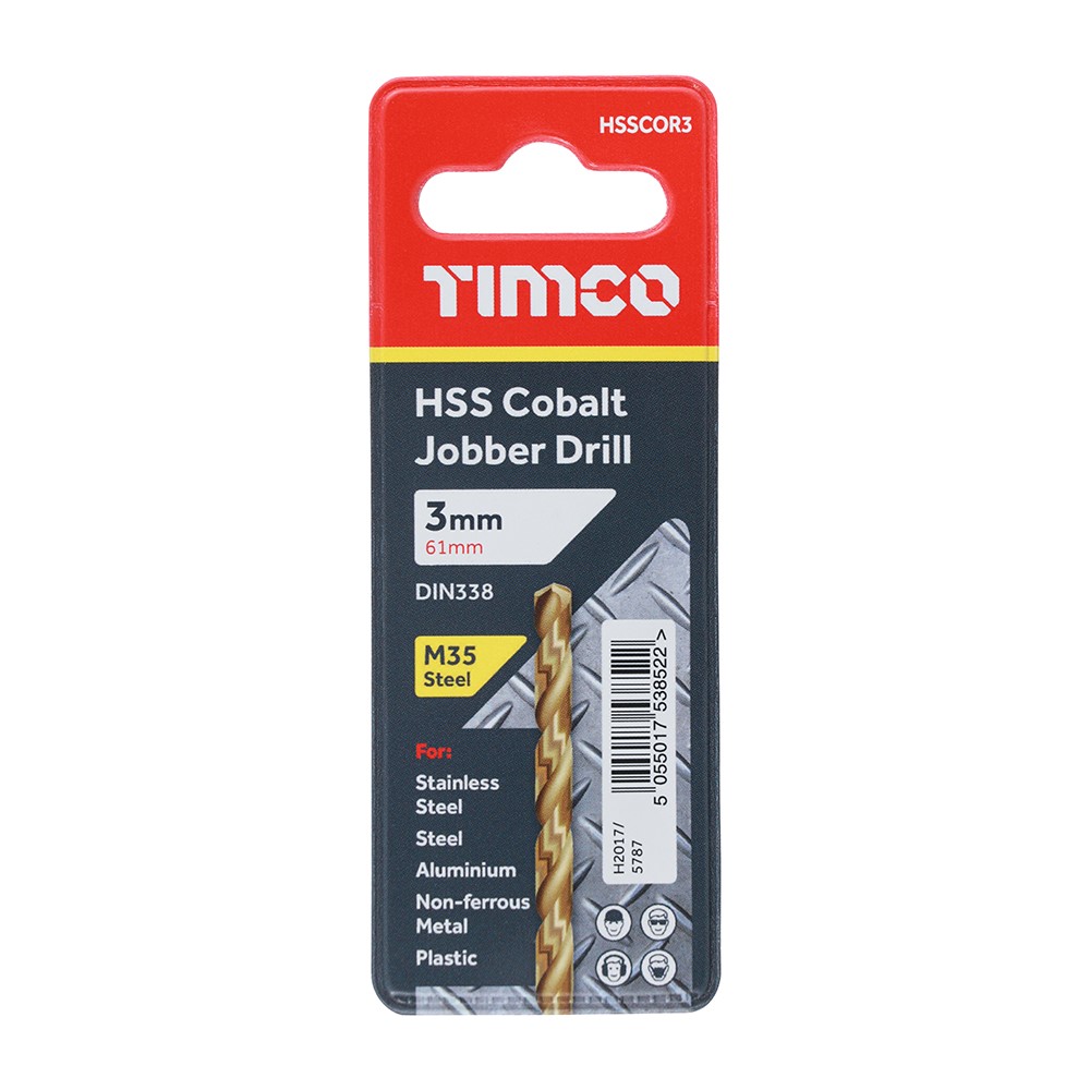 TIMCO Ground Jobber Drills - Cobalt M35 3.0mm