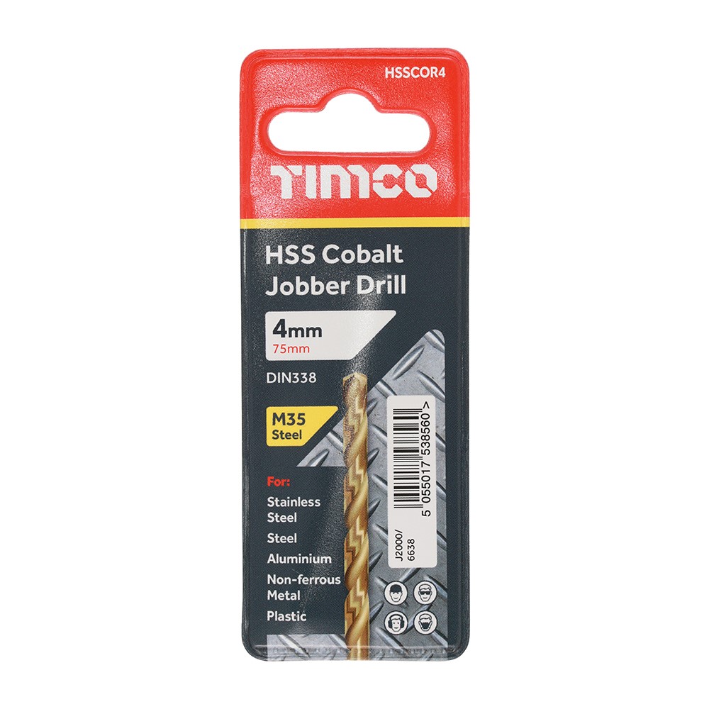 TIMCO Ground Jobber Drills - Cobalt M35 4.0mm