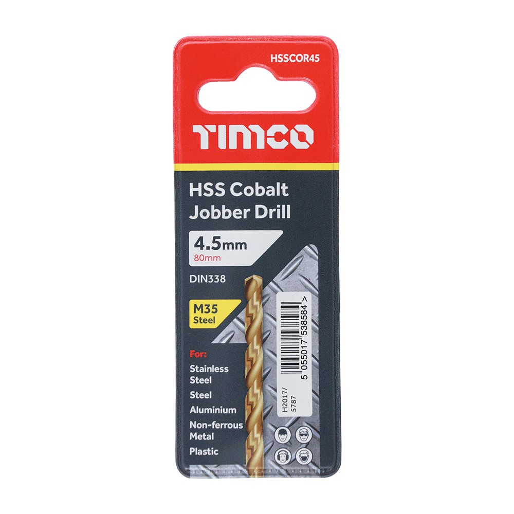 TIMCO Ground Jobber Drills - Cobalt M35 4.5mm