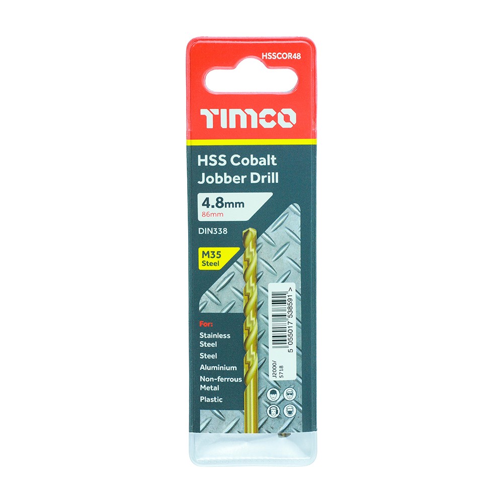 TIMCO Ground Jobber Drills - Cobalt M35 4.8mm