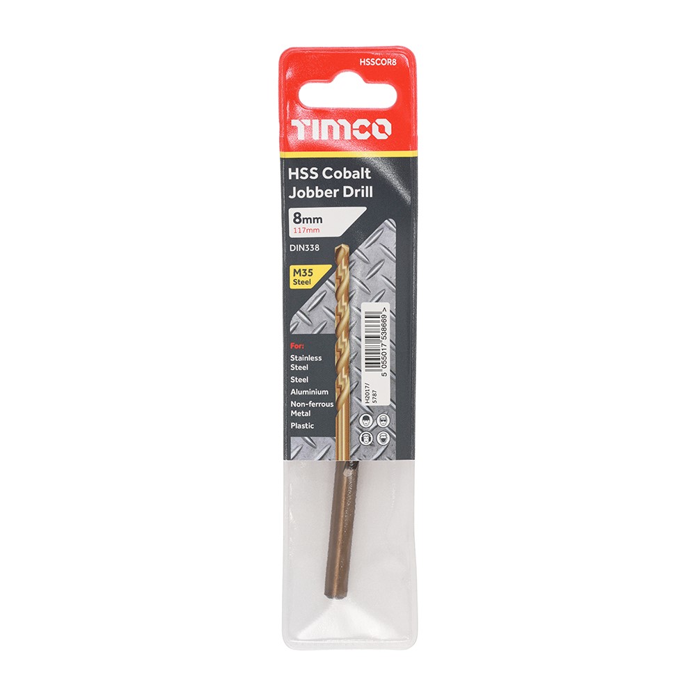 TIMCO Ground Jobber Drills - Cobalt M35 8.0mm