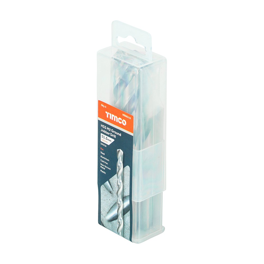 TIMCO Ground Jobber Drills - HSS M2 11.5mm (5 Tube)