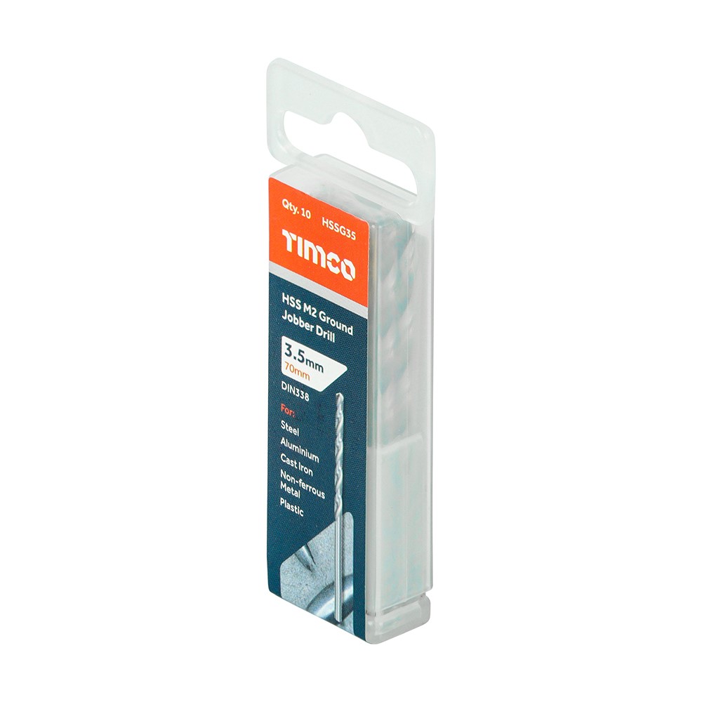 TIMCO Ground Jobber Drills - HSS M2 3.5mm (10 Tube)