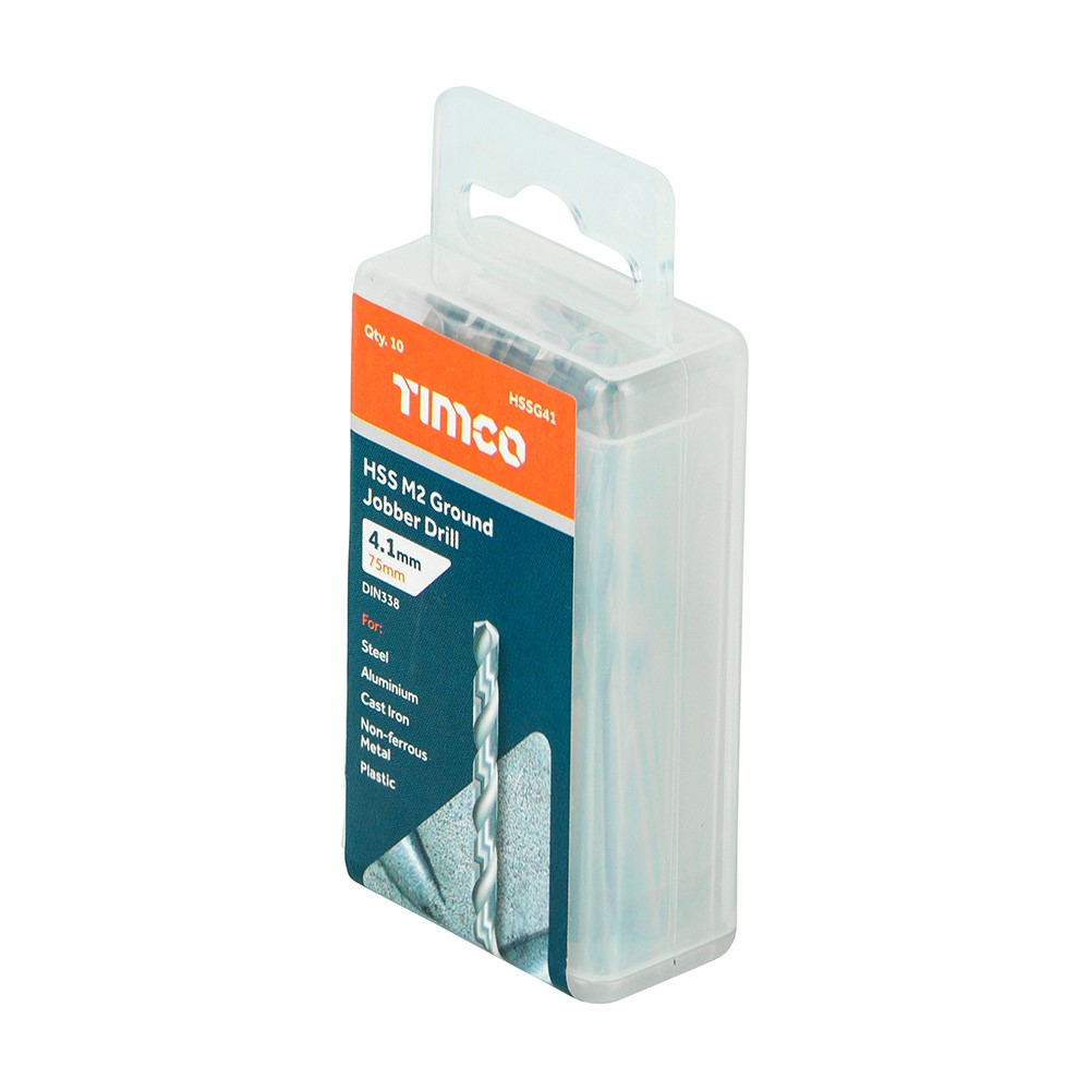 TIMCO Ground Jobber Drills - HSS M2 4.1mm (10 Tube)