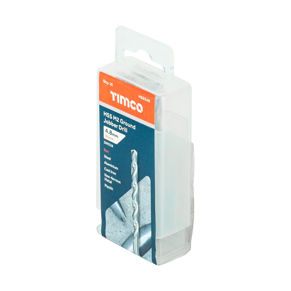 TIMCO Ground Jobber Drills - HSS M2 4.8mm (10 Tube)