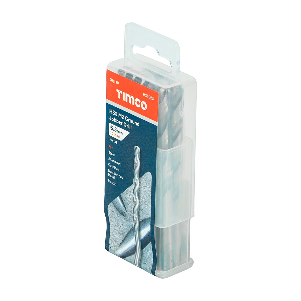 TIMCO Ground Jobber Drills - HSS M2 6.5mm (10 Tube)