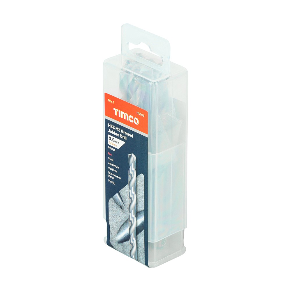 TIMCO Ground Jobber Drills - HSS M2 9.0mm (5 Tube)