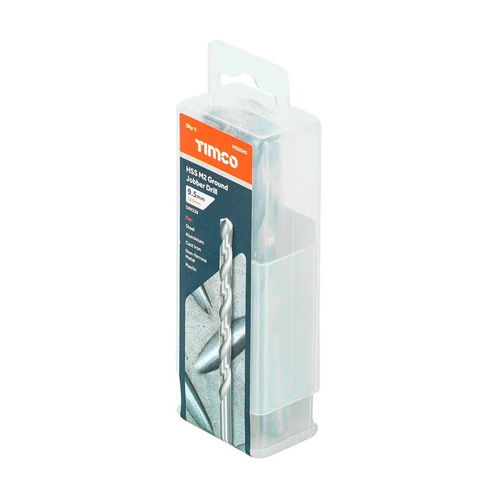 TIMCO Ground Jobber Drills - HSS M2 9.5mm (5 Tube)