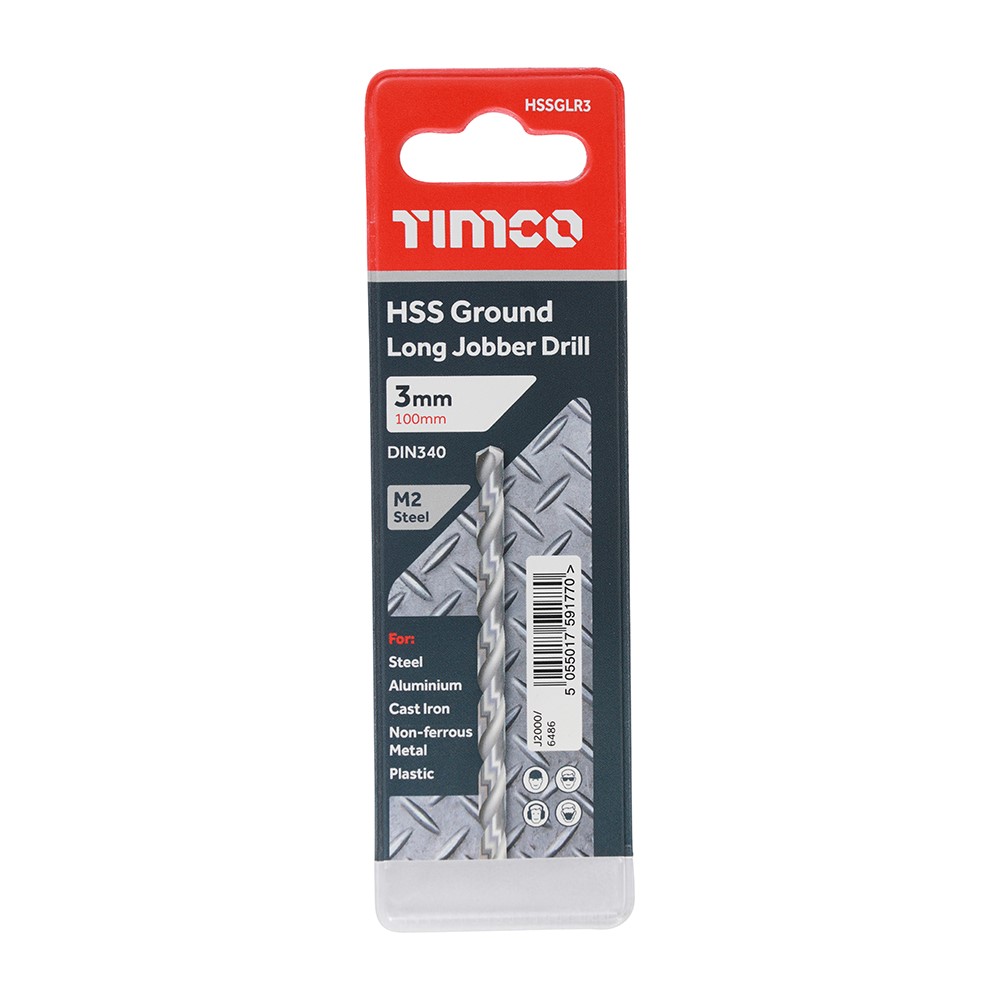 TIMCO Ground Long Jobber Drills - HSS M2 3.0mm