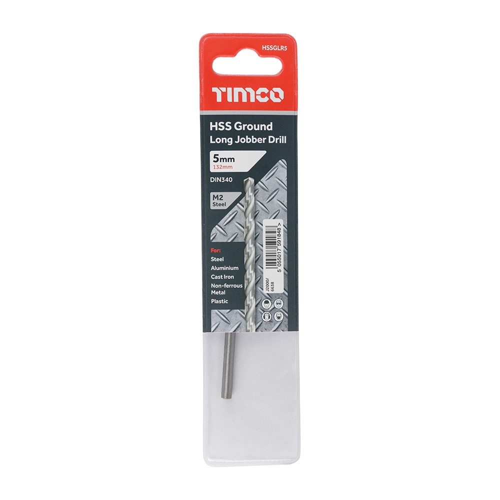 TIMCO Ground Long Jobber Drills - HSS M2 5.0mm