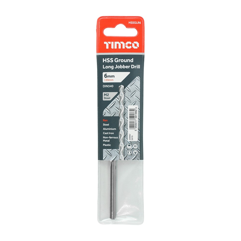 TIMCO Ground Long Jobber Drills - HSS M2 6.0mm