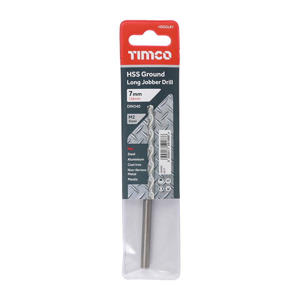 TIMCO Ground Long Jobber Drills - HSS M2 7.0mm