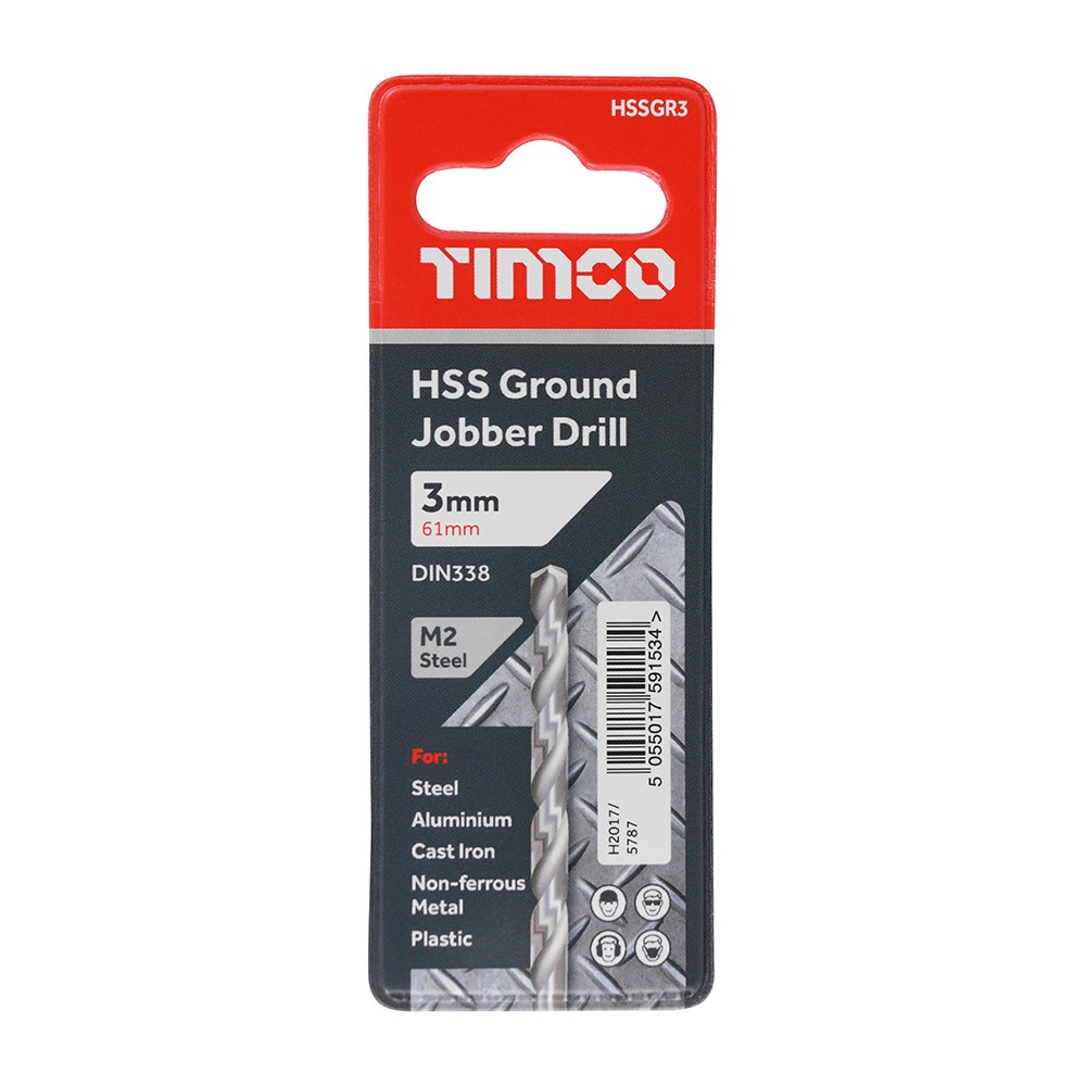 TIMCO Ground Jobber Drills - HSS M2 3.0mm