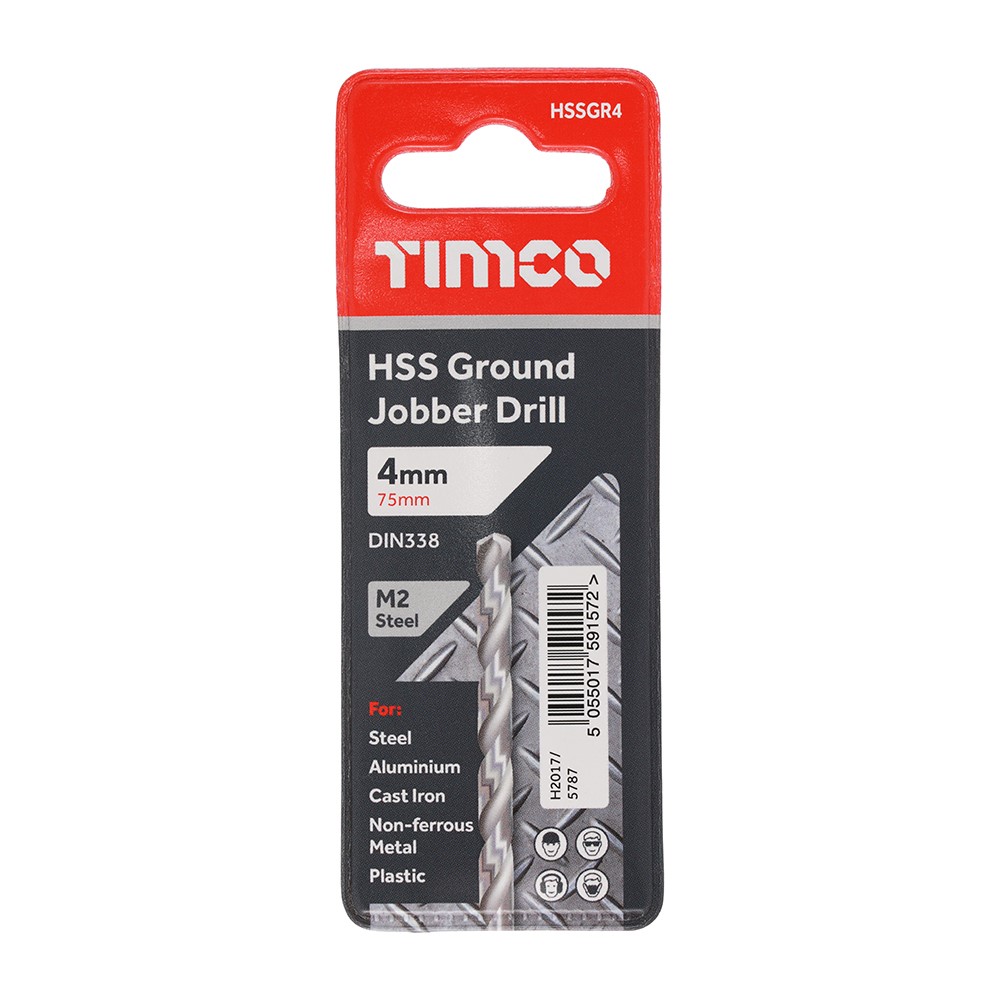 TIMCO Ground Jobber Drills - HSS M2 4.0mm
