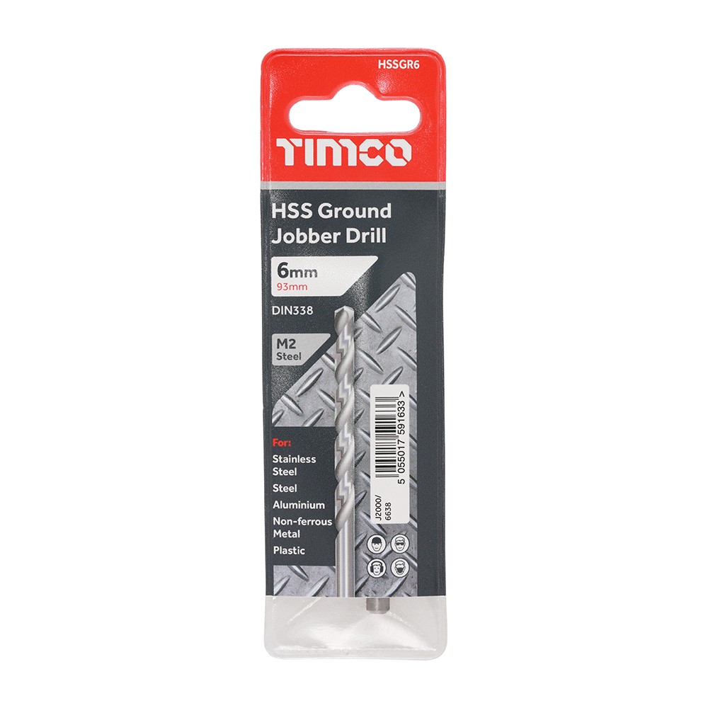 TIMCO Ground Jobber Drills - HSS M2 6.0mm