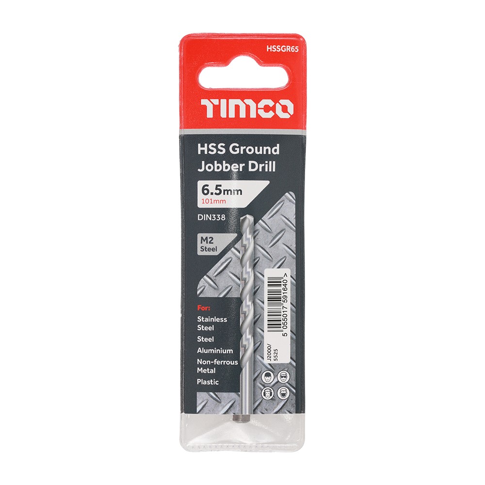 TIMCO Ground Jobber Drills - HSS M2 6.5mm