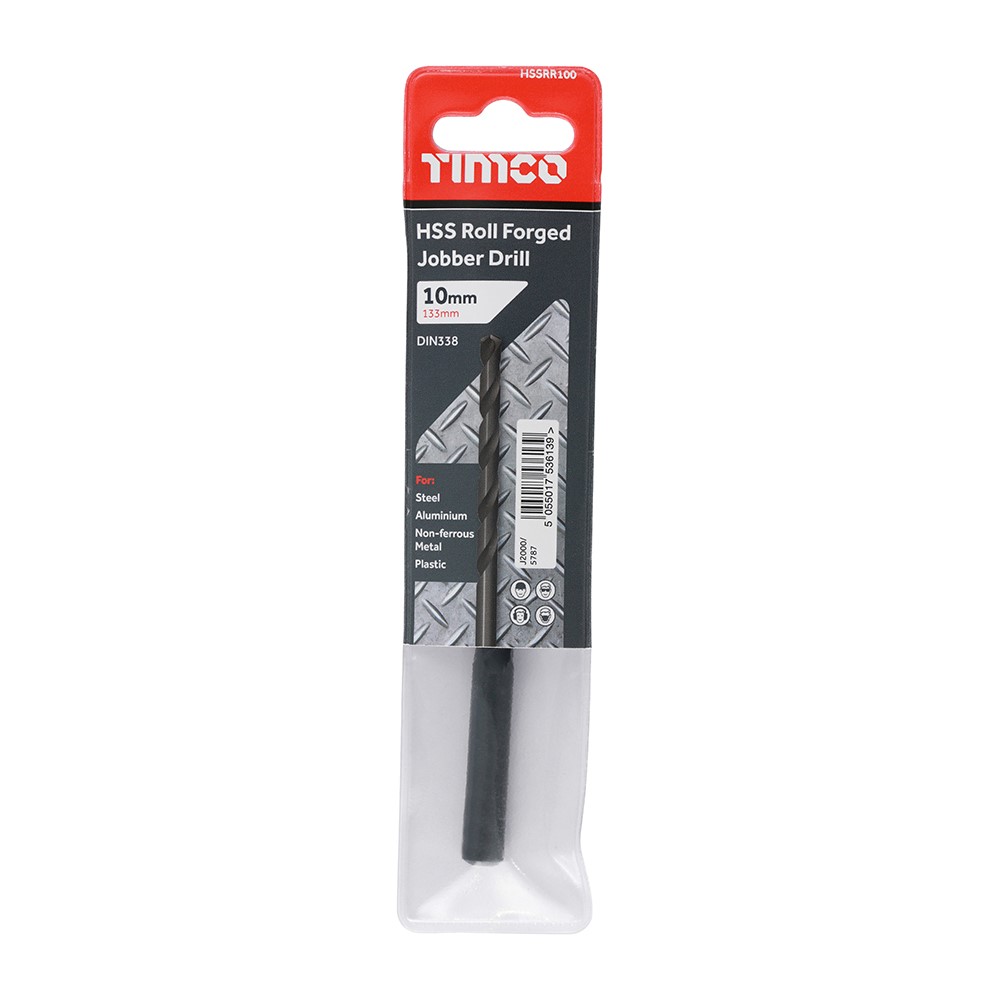 TIMCO Roll Forged Jobber Drills - HSS 10.0mm (5 Tube)