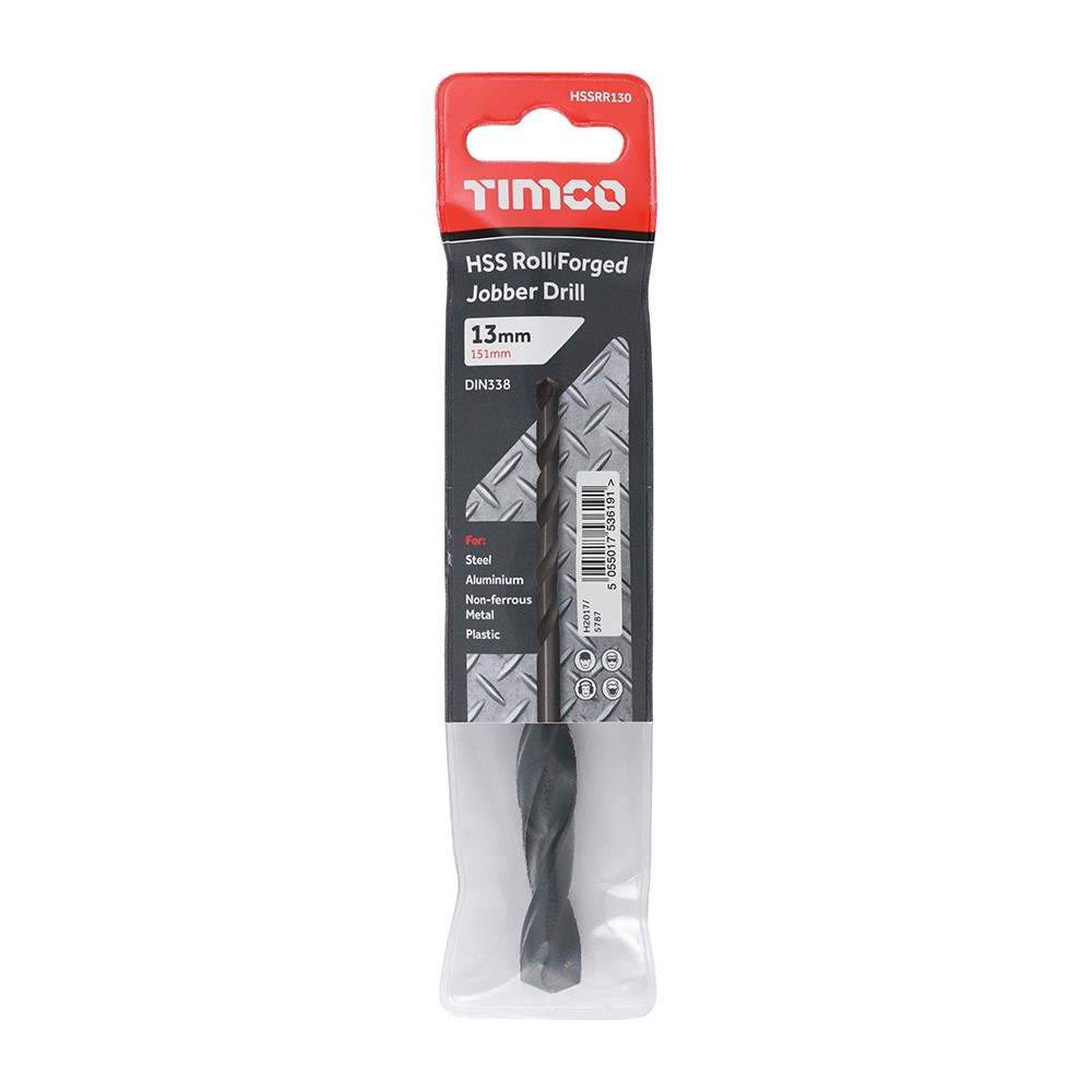 TIMCO Roll Forged Jobber Drills - HSS 13.0mm (5 Tube)