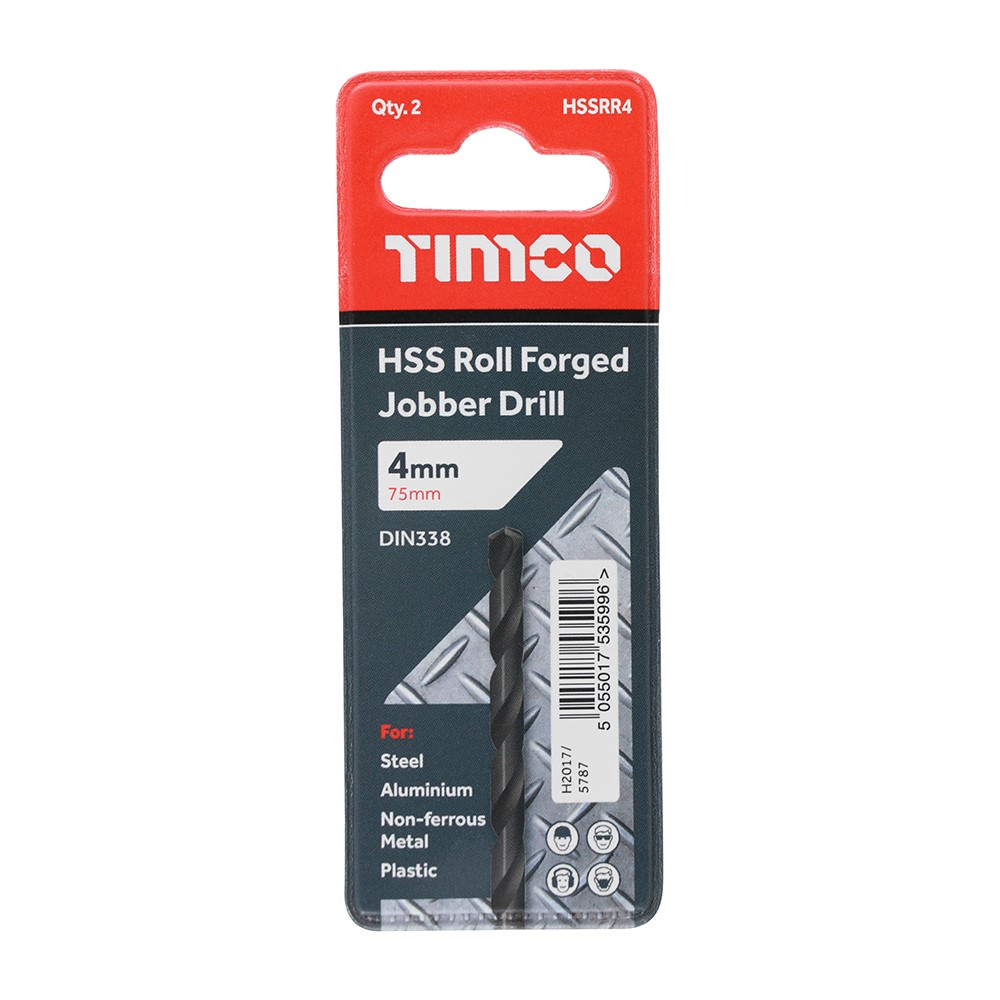 TIMCO Roll Forged Jobber Drills - HSS 4.0mm (10 Tube)