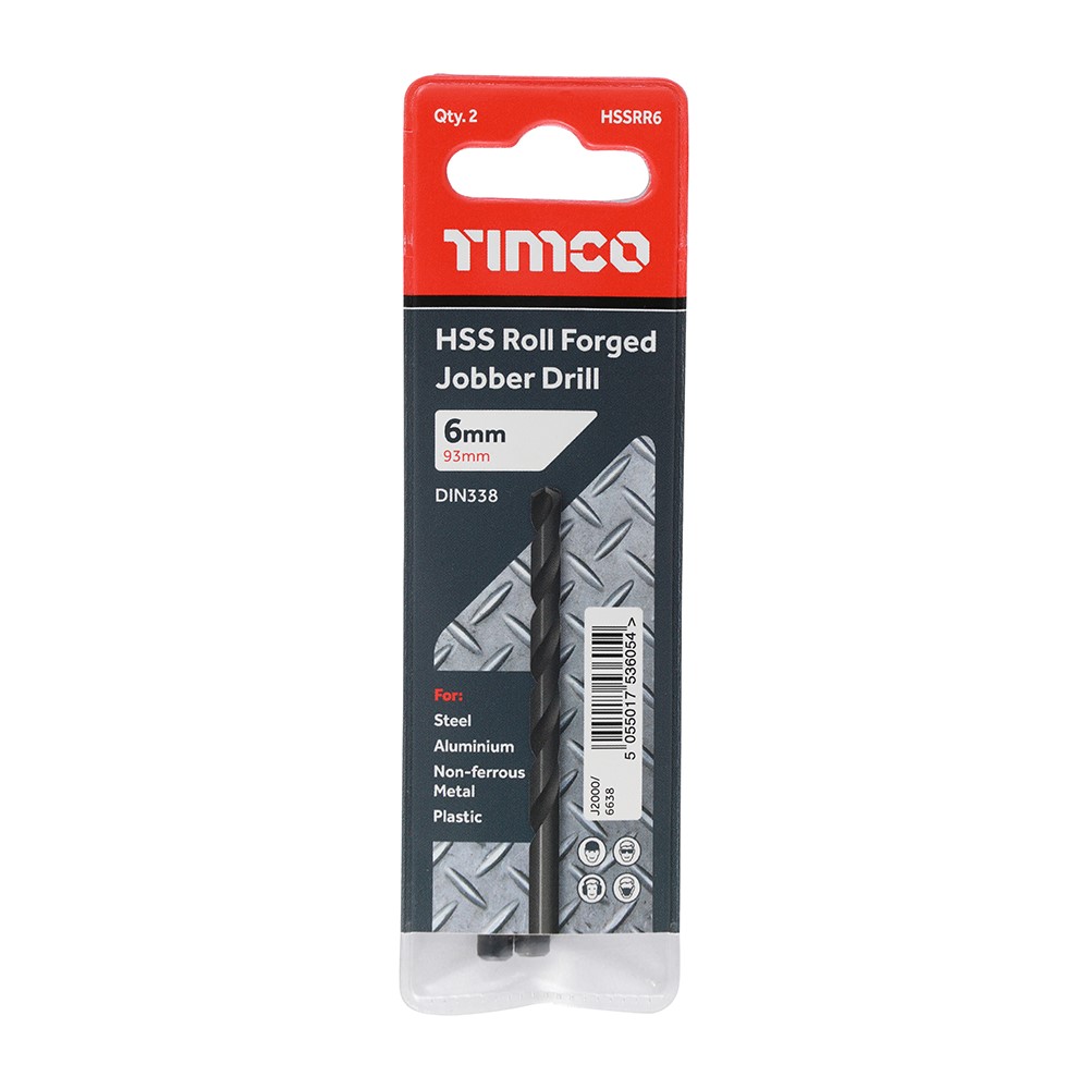 TIMCO Roll Forged Jobber Drills - HSS 6.0mm (10 Tube)