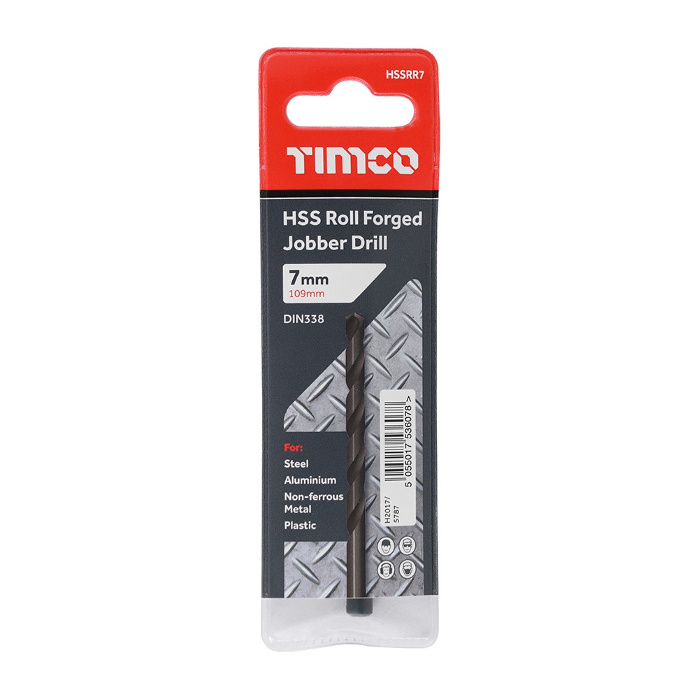 TIMCO Roll Forged Jobber Drills - HSS 7.0mm (10 Tube)