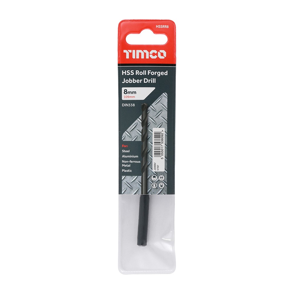 TIMCO Roll Forged Jobber Drills - HSS 8.0mm (5 Tube)