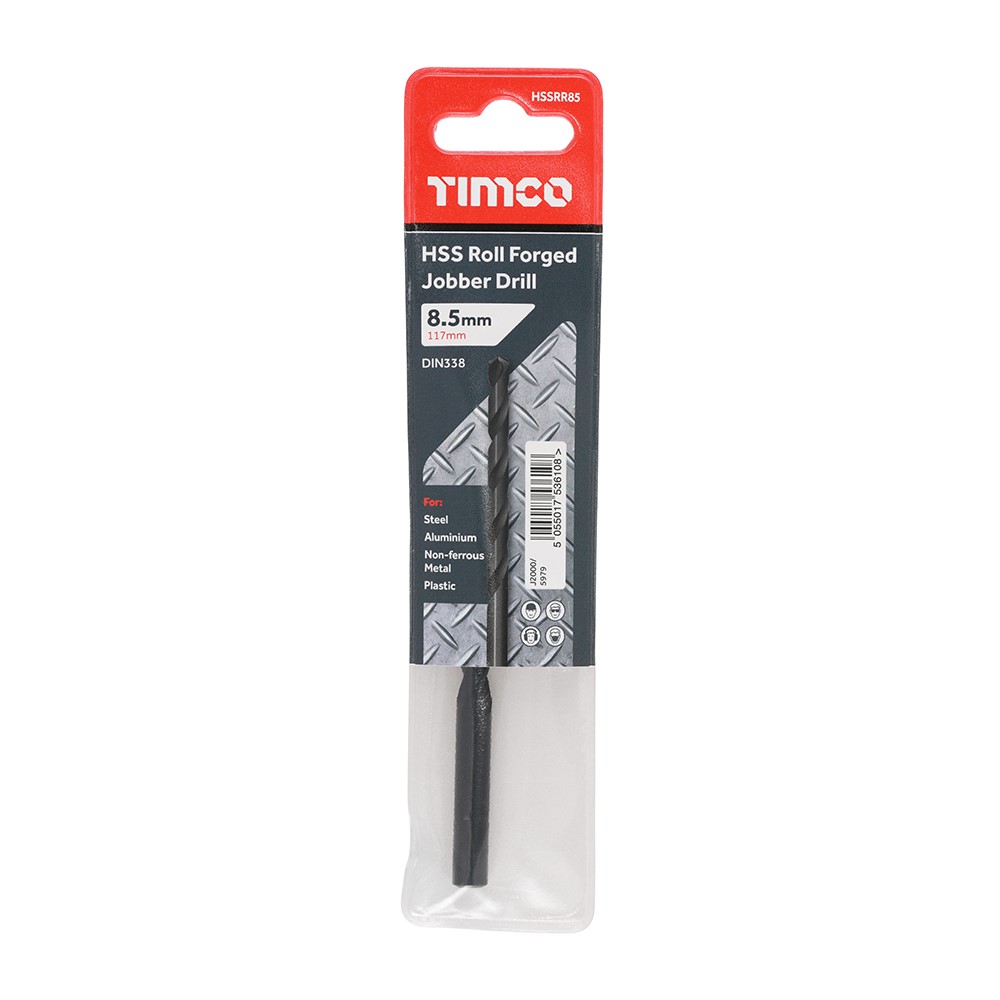 TIMCO Roll Forged Jobber Drills - HSS 8.5mm