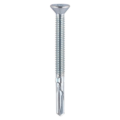 TIMCO Metal Construction Timber to Heavy Section Screws - Countersunk - Wing-Tip - Self-Drilling - Zinc 5.5 x 100mm (100 Pack)