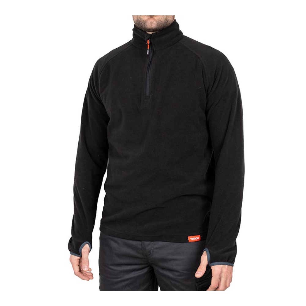 TIMCO Half Zip Overhead Fleece -Black X Large