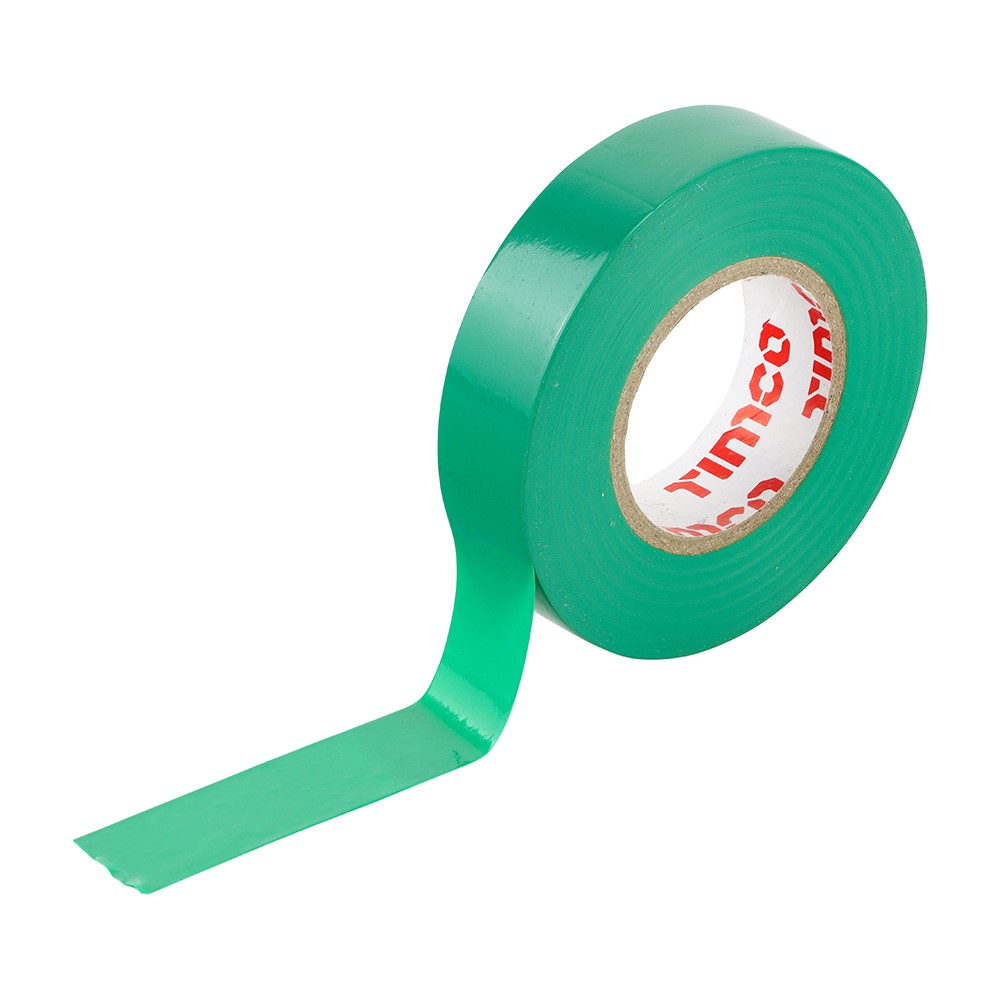 TIMCO PVC Insulation Tape - Green 25m x 18mm (10 Roll Pack)