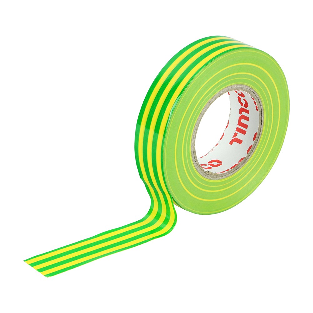 TIMCO PVC Insulation Tape - Green & Yellow Stripe 25m x 18mm (10 Roll Pack)