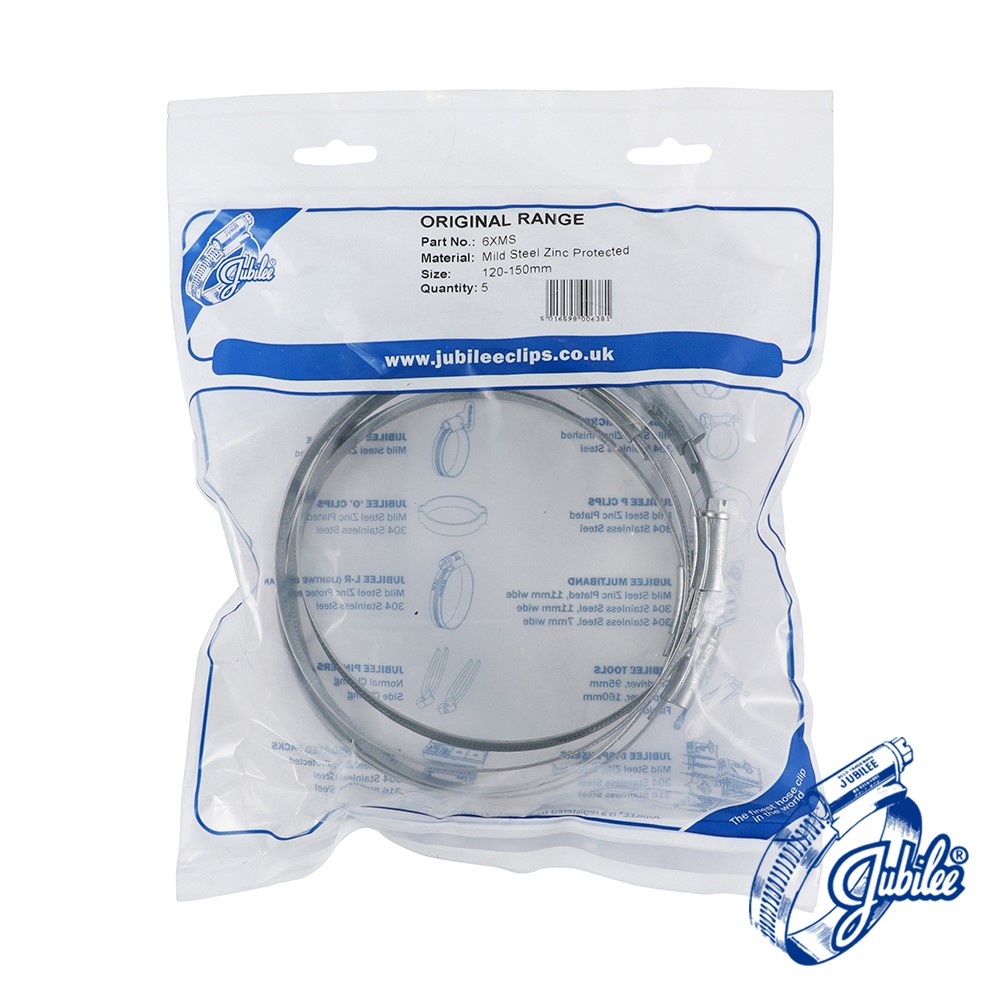 TIMCO Jubilee Clip Mild Steel - 6XMS 120-150mm (5 Bag)