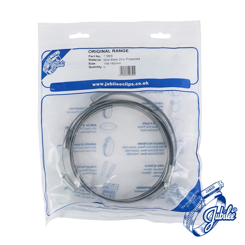 TIMCO Jubilee Clip Mild Steel - 75MS 158-190mm (5 Bag)
