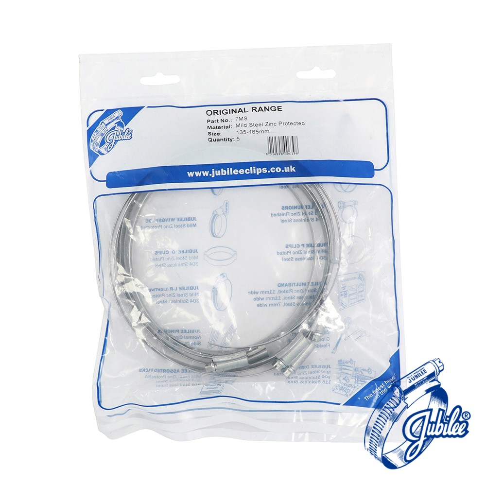TIMCO Jubilee Clip Mild Steel - 7MS 135-165mm (5 Bag)