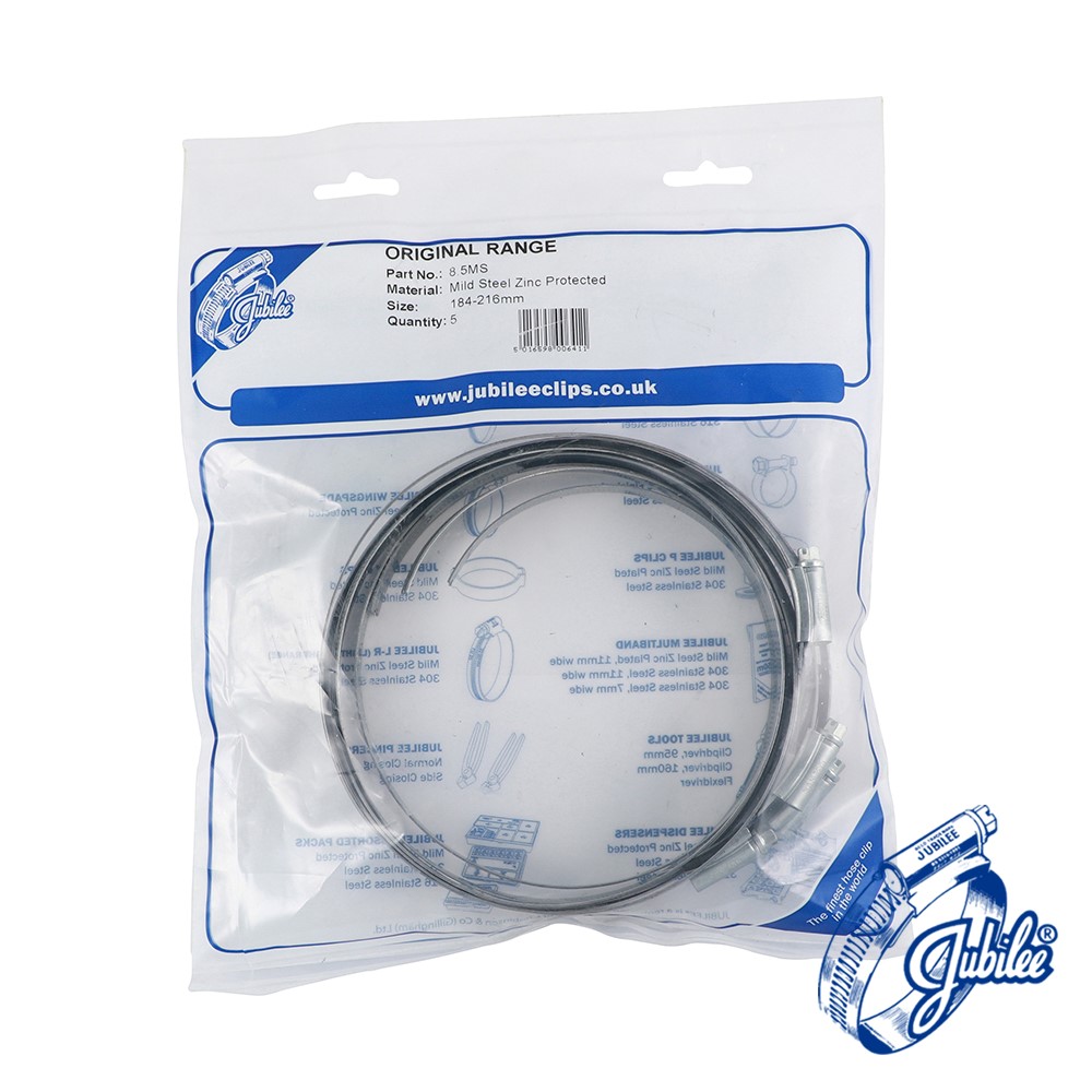 TIMCO Jubilee Clip Mild Steel - 85MS 184-216mm (5 Bag)