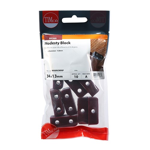 TIMCO Knock Down Blocks - Brown 35 x 25 x 12mm (4)