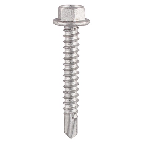 TIMCO Metal Construction Light Section Screws - Hex - Self-Drilling - Exterior - Silver Organic 5.5 x 19mm (100 Pack)