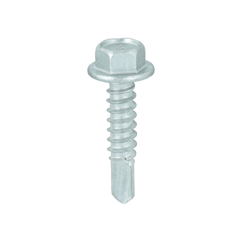 TIMCO Metal Construction Light Section Screws - Hex - Self-Drilling - Exterior - Silver Organic 5.5 x 25mm (100 Pack)