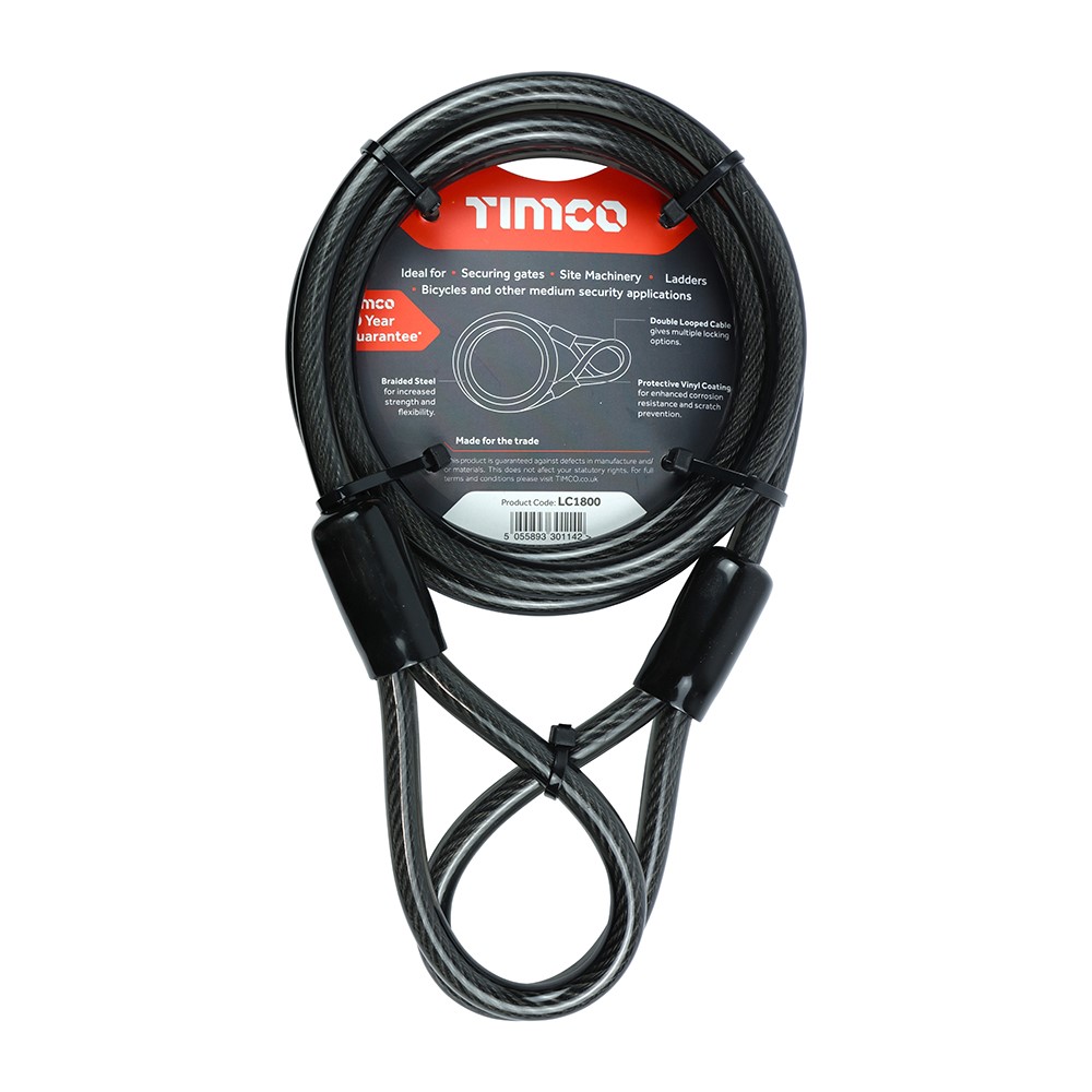 TIMCO Looped Security Cable 10mm x 1.8m