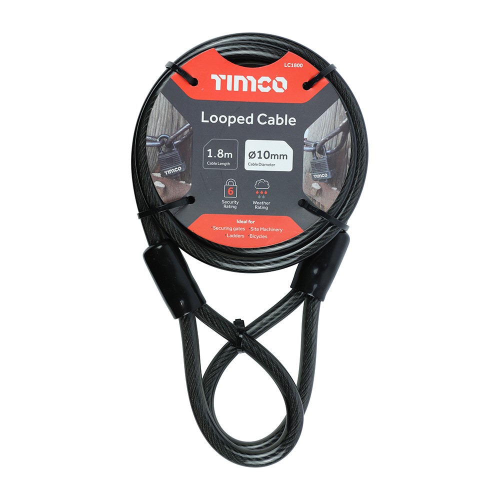 TIMCO Looped Security Cable 10mm x 1.8m