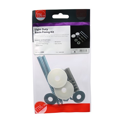 TIMCO Basin Fixing Kit - Light Duty Light Duty Kit (2)