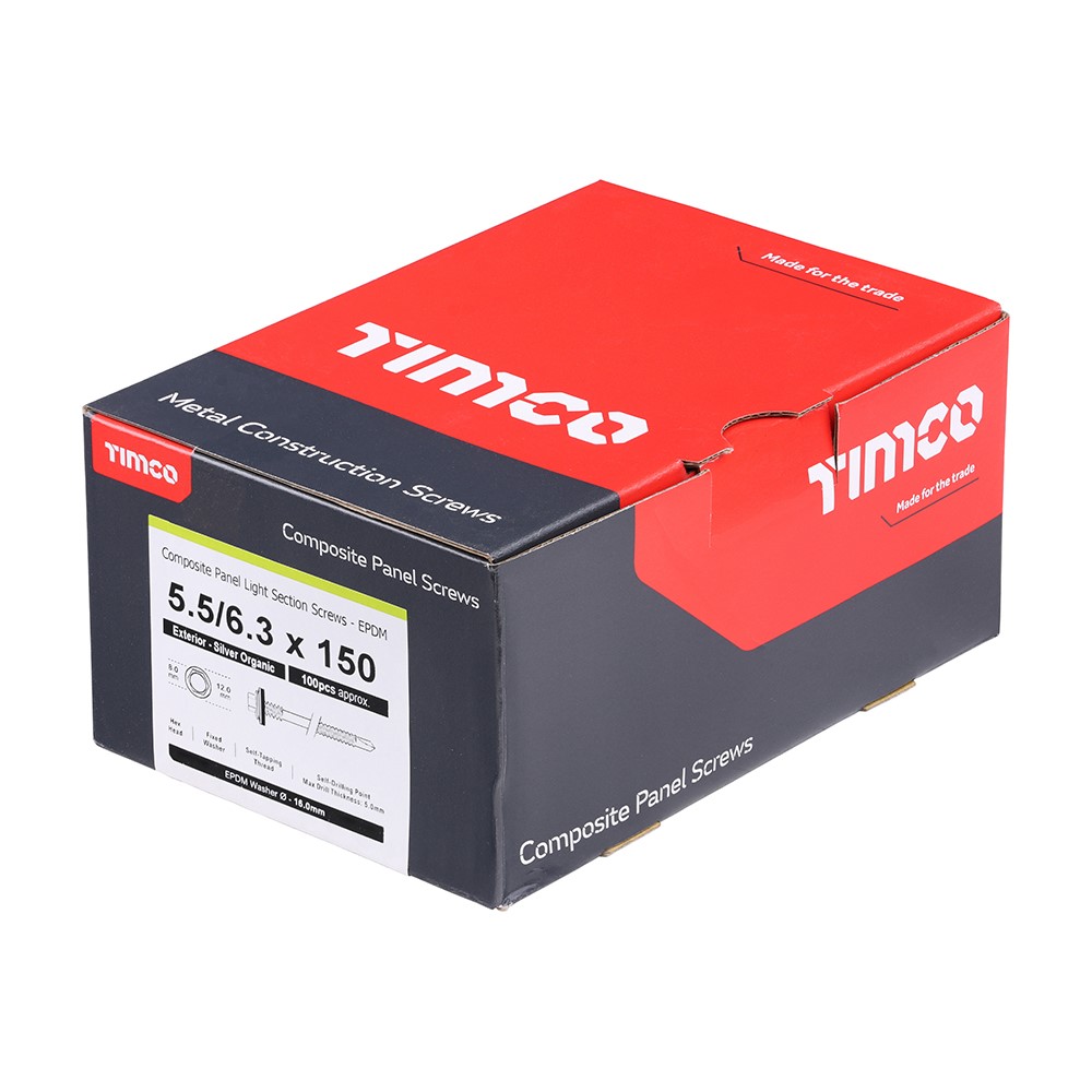 TIMCO Composite Screws Hex W16 External 5.5/6.3 x 150mm (100 Pack)