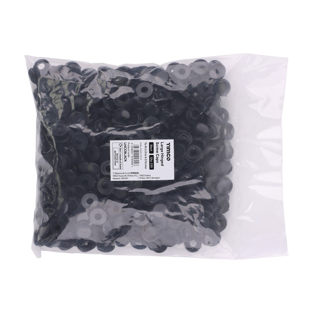 TIMCO Large Hinged Screw Cap - Black (250)