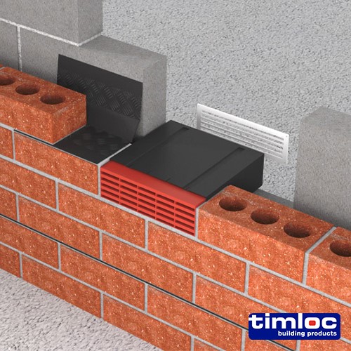 TIMCO Timloc Airbrick - Plastic - Blue / Black - 1201ABBB 215 x 69 x 60mm (20 Pack)