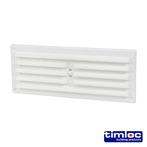 TIMCO Timloc Internal Plastic Hit and Miss Louvre Grille Vent - White - 1208W 260 x 104mm