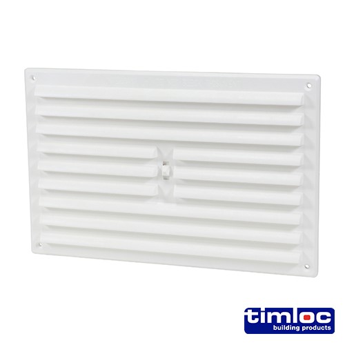 TIMCO Timloc Internal Plastic Hit and Miss Louvre Grille Vent - White - 1209W 260 x 170mm