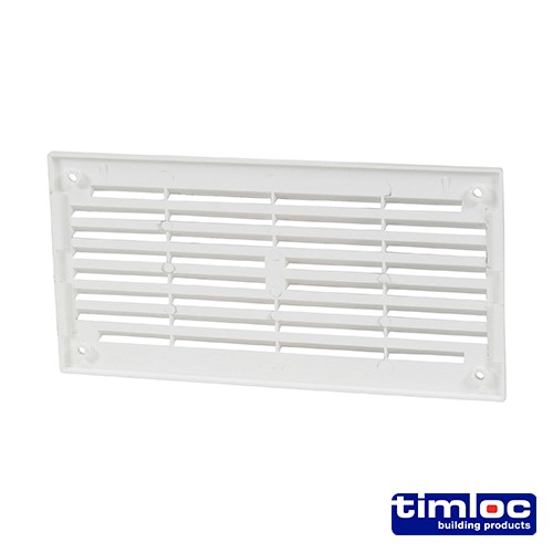 TIMCO Timloc Internal Plastic Louvre Mini Grille Vent - White - 1218W 166 x 85mm